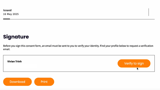 AusRehab Consent Form-Click “Verify to sign”